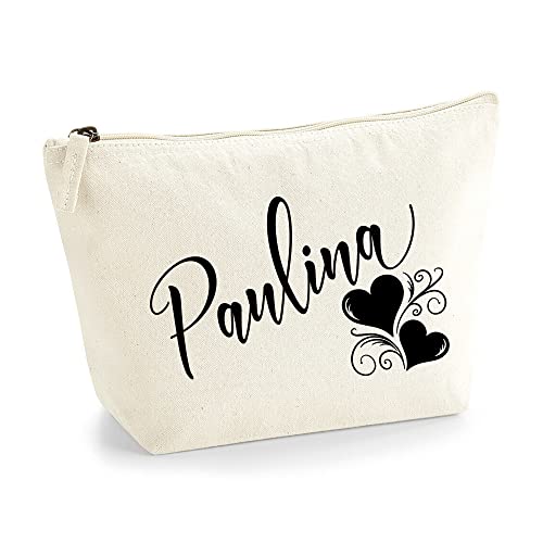Personalisiert Name Initialen Herz Wirbel Kosmetiktasche Damen Schminktasche für Handtasche Makeup Tasche mit Texturdruck - Schwarzer Film- L | Natürlich Personalisiert Name Initialen Herz Wirbel Kosmetiktasche Damen Schminktasche für Handtasche Makeup Tasche mit Texturdruck - Schwarzer Film- L | Natürlich von TULLUN