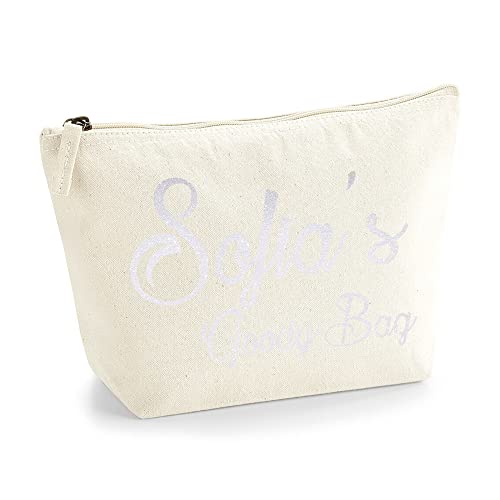 Personalisierte Farbe Name Initialen Text Goody Kosmetiktasche Damen Schminktasche für Handtasche Makeup Tasche mit Texturdruck - Holo Weißer Glitzer - S | Natürlich Personalisierte Farbe Name Initialen Text Goody Kosmetiktasche Damen Schminktasche für Handtasche Makeup Tasche mit Texturdruck - Holo Weißer Glitzer - S | Natürlich von TULLUN