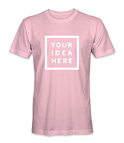 Unisex Mann Frau T-Shirt mit Eigenem Deine Idee Selbst Gestalten - Ringgesponnene Baumwolle - Vollfarbiger Druck - XL |Rosa Schattenrose| von TULLUN