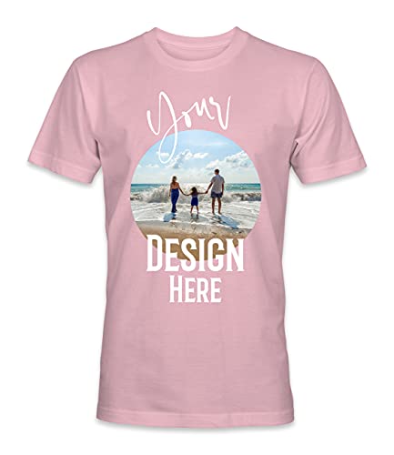 Unisex Mann Frau T-Shirt mit Eigenem Foto Text Logo Name Selbst Gestalten - Ringgesponnene Baumwolle - Vollfarbiger Druck - 3XL - |Rosa Schattenrose| von TULLUN