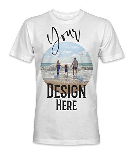 Unisex Mann Frau T-Shirt mit Eigenem Foto Text Logo Name Selbst Gestalten - Ringgesponnene Baumwolle - Vollfarbiger Druck - 3XL - |Weiß| von TULLUN