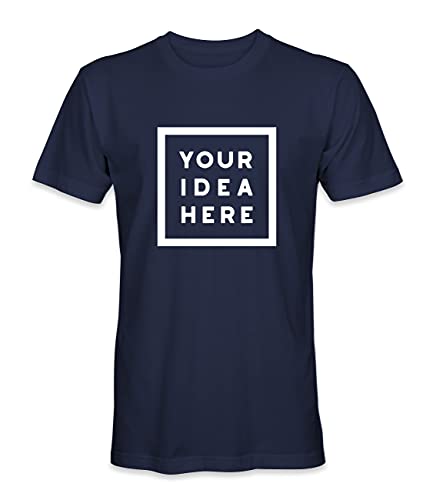 Unisex Mann Frau T-Shirt mit Eigenem Deine Idee Selbst Gestalten - Ringgesponnene Baumwolle - Vollfarbiger Druck - S |Marineblau| von TULLUN