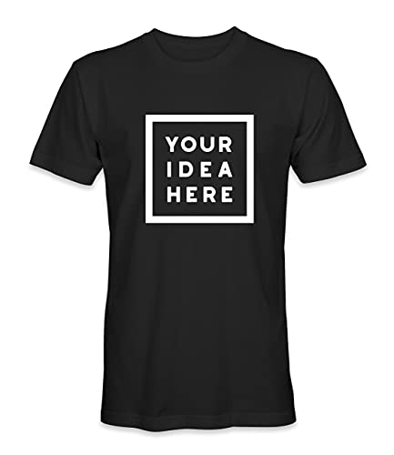 Unisex Mann Frau T-Shirt mit Eigenem Deine Idee Selbst Gestalten - Ringgesponnene Baumwolle - Vollfarbiger Druck - XL |Schwarz| von TULLUN