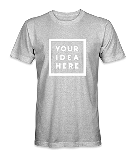 Unisex Mann Frau T-Shirt mit Eigenem Deine Idee Selbst Gestalten - Ringgesponnene Baumwolle - Vollfarbiger Druck - XL |Sport Grau| von TULLUN
