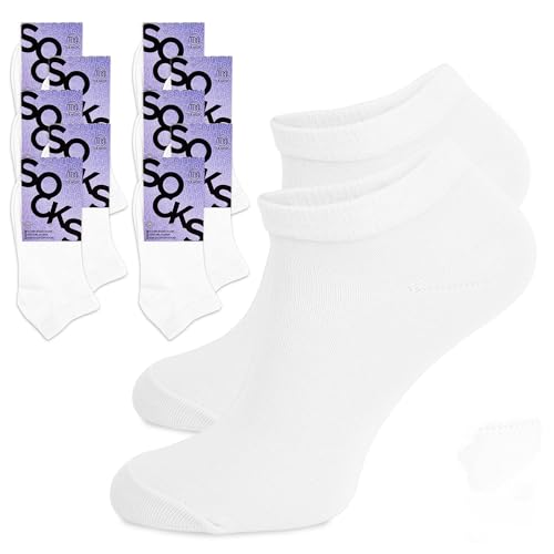 TULMERO Socken Sneaker - Herren/Damen - Baumwollsocken - Kurze Socken Weiß - 10 Paar Gr. 38-40 von TULMERO