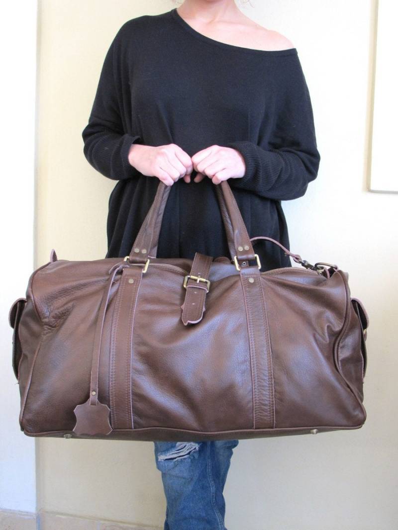 Leder-Reisetasche in Braun. Unisex von TUMABROTHERS