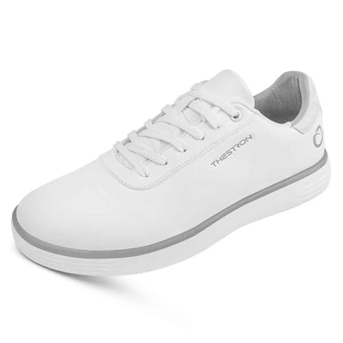 TUMAHE Damen Golfschuhe Leichte Wanderschuhe Damen Atmungsaktive Freizeitschuhe rutschfeste Golfer Gym Schuhe,Weiß,36 EU von TUMAHE