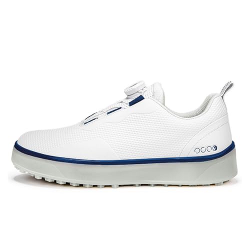 TUMAHE Golfschuhe Für Herren Wasserabweisend Outdoor Verstellbare Golf-Sport-Turnschuhe rutschfest Für Das Training Casual,Weiß,46 EU von TUMAHE