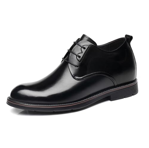 TUMAHE Herren 3.15' Taller Unsichtbare Höhe Erhöhung Aufzug Oxford Leder Mode Business Schuhe Low Top Leder Walking Schuhe Für Männer,Schwarz,41 EU von TUMAHE