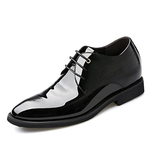 TUMAHE Herren Business Kleid Höhere Schuhe Casual Leder Aufzug Schuhe Unsichtbare Höhe Zunehmende Schuhe Versteckte Ferse Schuhe Für Männer,6cm(2.36inchs),42 EU von TUMAHE