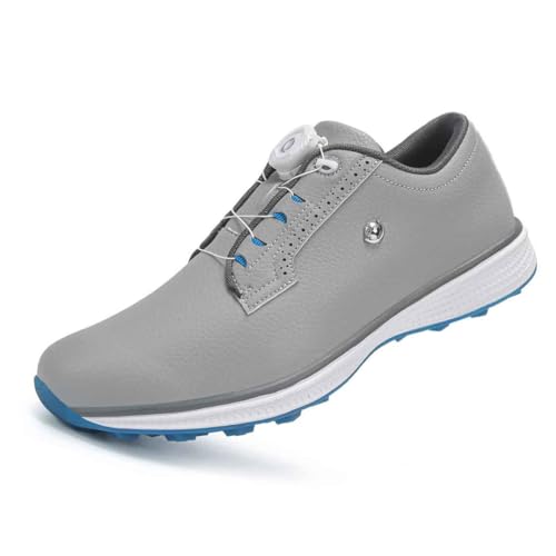 TUMAHE Herren Golf Training Schuhe Bequeme Spikeless Golf Schuhe Männliche große Größe Walking Sneakers für Golfer,Grau,46 EU von TUMAHE