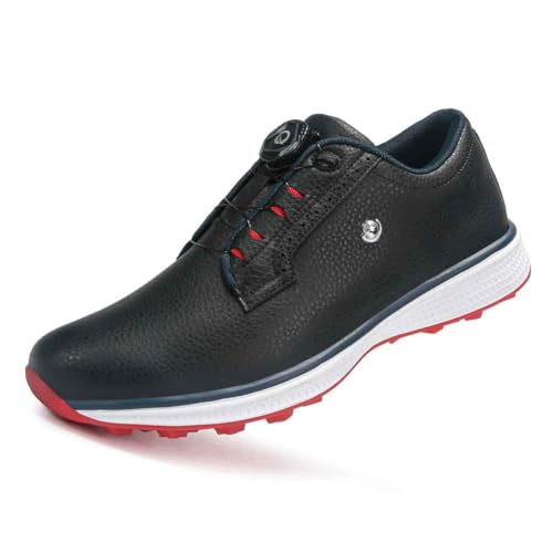 TUMAHE Herren Golf Training Schuhe Bequeme Spikeless Golf Schuhe Männliche große Größe Walking Sneakers für Golfer,Schwarz,42 EU von TUMAHE