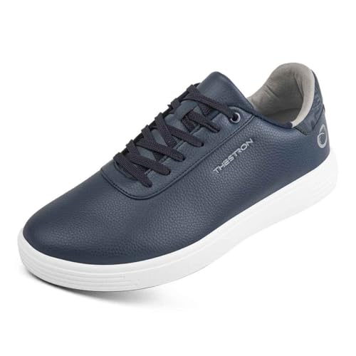 TUMAHE Herren Golfer Schuhe Mode Spikless Walking Tennis Turnschuhe Leichte Casual Schnürung Golf Sportschuhe,Blau,40 EU von TUMAHE