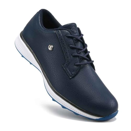 TUMAHE Herren Golfschuhe Wasserabweisend Spikeless Golf Sport Training Sneakers rutschfest für männliches Freizeitgolfen ﻿,Blau,43 EU von TUMAHE