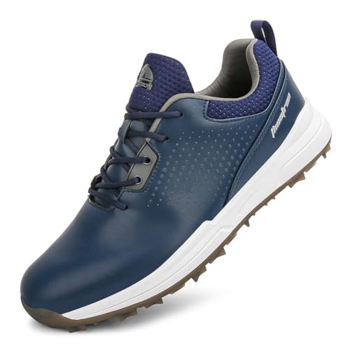 TUMAHE Herren Golfschuhe Wasserdicht Leichte rutschfeste Golfer Wanderschuhe Mode Flexible Golf Sport Turnschuhe Für Männer,Blau,40 EU von TUMAHE