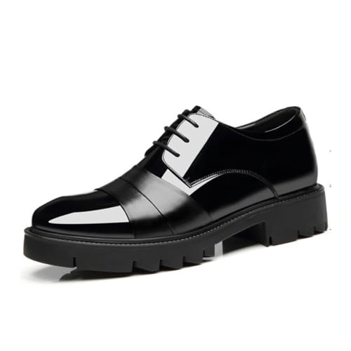 TUMAHE Herren Unsichtbare Höhe Erhöhung Schuhe Höhe Heben Oxfords Schuhe 10Cm/3.94Inchs Leder Mode Aufzug Schuhe Für Gentleman,10cm Black,40 EU von TUMAHE