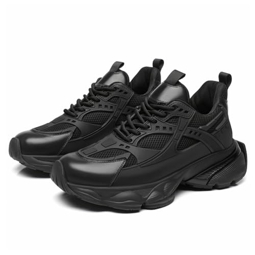 TUMAHE Herren Unsichtbare Höhenerhöhung Aufzug Wanderschuhe rutschfeste Höhensteigernde Sportturnschuhe Atmungsaktiv Größer Für Männer,2.35inchs(6cms) Black,40 EU von TUMAHE