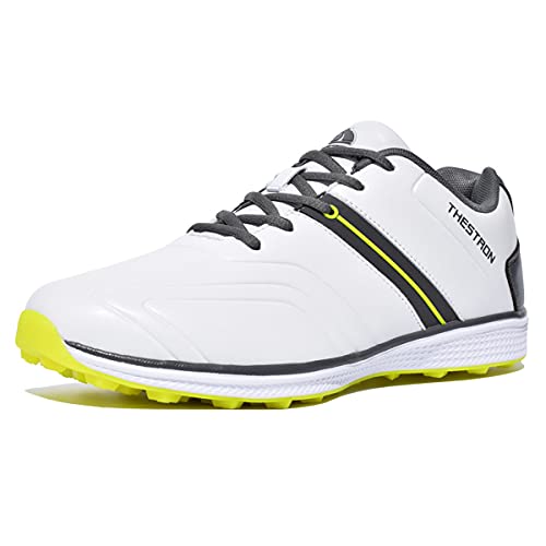 TUMAHE Herren wasserdichte Golfschuhe Spikless Gym Turnschuhe Mode Wanderschuhe Outdoor Golfschuhe,Gelb,42 EU von TUMAHE