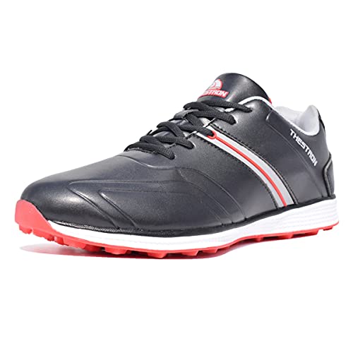TUMAHE Herren wasserdichte Golfschuhe Spikless Gym Turnschuhe Mode Wanderschuhe Outdoor Golfschuhe,Schwarz,42 EU von TUMAHE