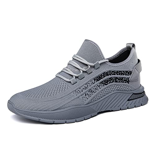 TUMAHE Mens 3,14 Zoll Höhere Trainer Atmungsaktive Mesh Gym Sport Aufzug Schuhe Leichte Walking Sneakers Casual Athletic Schuhe,3.14inchs Grey,43 EU von TUMAHE