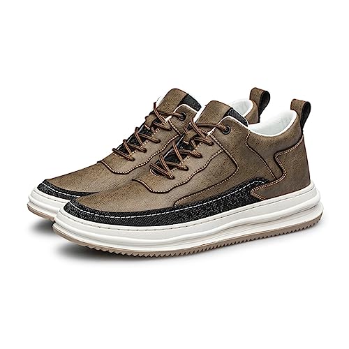 TUMAHE Unsichtbare Höhe Der Männer, Die Aufzug-Schuhe, Leichter Lederner Trainer-Komfort 3,14 Zoll Höhere Formale Turnschuhe Erhöht,8cm(3.14inchs) Brown,40 EU von TUMAHE