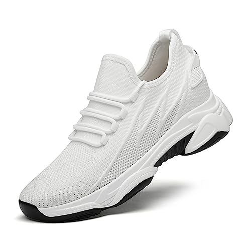 TUMAHE Unsichtbare Höhe Der Männer, Die Aufzug-Schuhe Erhöht Breathable Anhebende Turnschuhe Beiläufige 3,14 Zoll Höhere Versteckte Fersen-Trainer,3.14inchs(8cms) White,40 EU von TUMAHE