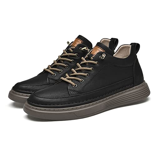 TUMAHE Unsichtbare Höhe Erhöhen Aufzug Schuhe Für Männer, Komfort Casual Mode Kleid Leder Höhe Erhöhen Walking Verbesserung Schuhe,6cm Black,42 von TUMAHE