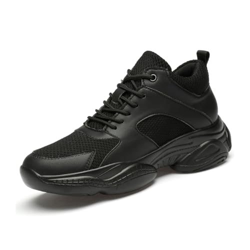 Unsichtbare Höhe Der Männer, Die Aufzug-Schuhe, Mesh-Schnürung-Leichte Art- Und Weisetrainer-rutschfeste Formale Turnschuhe Erhöht,3.14inchs(8cms) Black,41 EU von TUMAHE