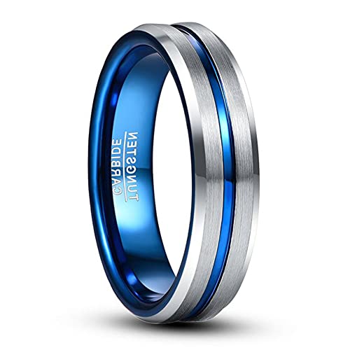 TUNGSTORY Wolframcarbid Eheringe 6mm Paar Ringe Gerillt Verlobungsring Mattes Finish Partnerringe für Herren Damen Größe 65(20.7) von TUNGSTORY