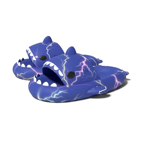 TUOJINRUIDA Blitz Schlappen Unisex Shark Slides Slippers Badelatschen für Herren oder Damen Hausschuhe Latschen für Strandhaus Dusche entspannte Stunden am Pool von TUOJINRUIDA