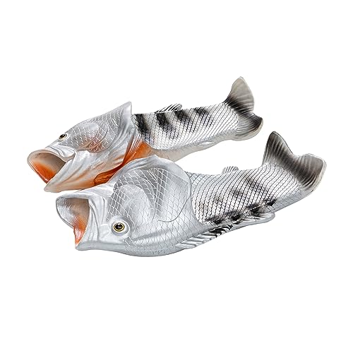 TUOJINRUIDA Fisch Schlappen Unisex Lustig Fisch Badelatschen für Herren or Damen Funny Fisch Hausschuhe Latschen für Strandhaus Dusche entspannte Stunden am Pool, Spaziergänge im Freien 40-41 von TUOJINRUIDA