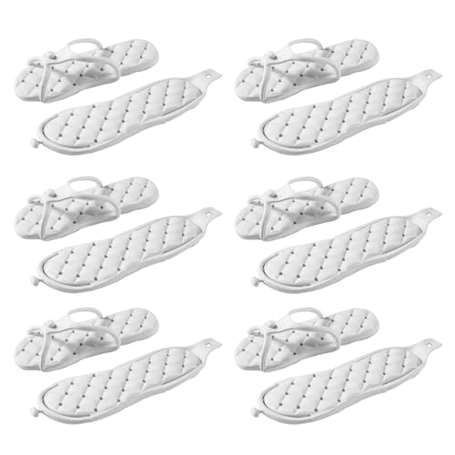 TUOJINRUIDA Gästehausschuhe Set 6 Stück - Faltbare EVA Badelatschen, Schlappen für Reise, Strand & Gäste - Antirutsch-Schuhe für Komfort und Bequemlichkeit von TUOJINRUIDA