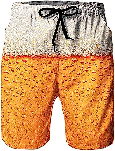 TUONROAD Badehose Bier Lustige 3D Badehose für Herren Schnelltrocknend Freizeit Shorts Bademode Badeshorts S von TUONROAD