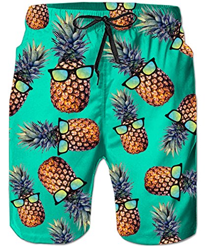 TUONROAD Badehose Herren Hässliche 3D Ananas Männer Badeshorts Sommer Schnelltrocknend Kurze Hawaii Hose 3XL von TUONROAD