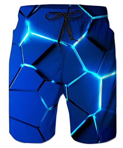 TUONROAD Badehose Herren Lustige 3D Badehose für Herren Jungen Schnelltrocknend Freizeit Shorts Bademode Badeshorts M von TUONROAD