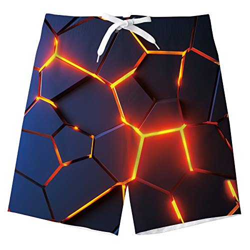 TUONROAD Badehose Jungen 3D Druck Schnell Trocknend Badeshorts mit Netzfutter Sommer Strand Kurze Hose Schwimmhose Kinder 11-12 Jahre von TUONROAD
