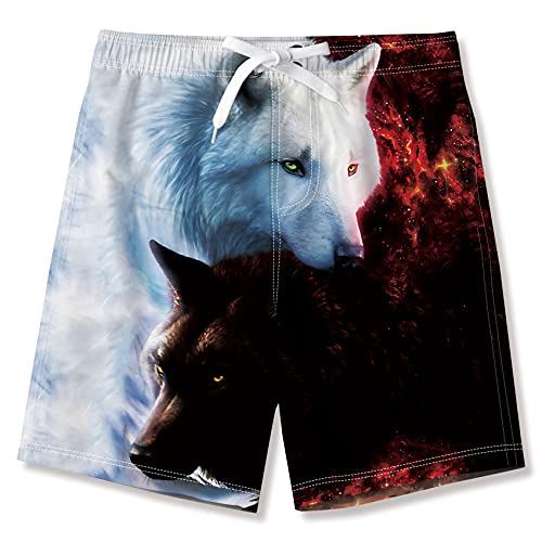 TUONROAD Badehose Jungen 3D Druck Schnell Trocknend Badeshorts mit Netzfutter Sommer Strand Kurze Hose Schwimmhose Kinder 11-12 Jahre von TUONROAD