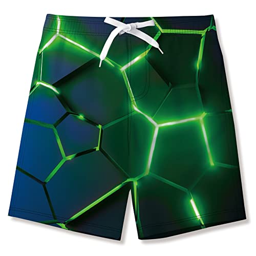 TUONROAD Badehose Jungen 3D Schnell Trocknend Badeshorts mit Netzfutter Sommer Strand Kurze Hose Schwimmhose Kinder 11-12 Jahre von TUONROAD