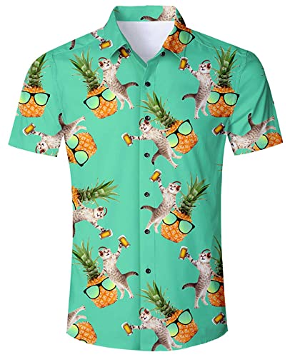 TUONROAD Hemd Herren 3D Hawai Hemd Bunte Funky Hawaiihemd Sommer Kurzarm Sommerhemd T Shirt Freizeithemden Strandhemd Hawaii Hemd M von TUONROAD