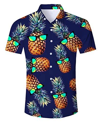 TUONROAD Hemd Herren 3D Hawai Hemd Bunte Funky Hawaiihemd Sommer Kurzarm Sommerhemd T Shirt Freizeithemden Strandhemd Hawaii Hemd XXL von TUONROAD