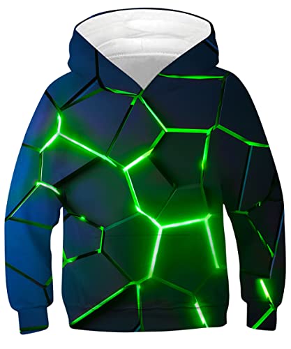 TUONROAD Hoodie Jungen Mädchen Pulli 3D Coole Geometrie Druck Kapuzenpullover Sweatshirt Langer Hülsen Kinder Kapuzenpulli mit Taschen (S=6-7 Jahre) von TUONROAD