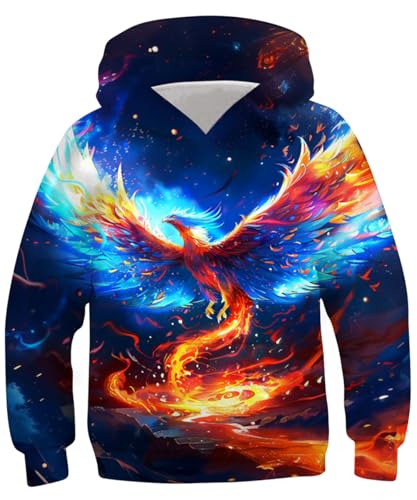 TUONROAD Hoodie für Jungen Kapuzenpullover Lustig Pullover Phönix Hoodies Winter Kapuzenpulli Warm mit Tasche S von TUONROAD