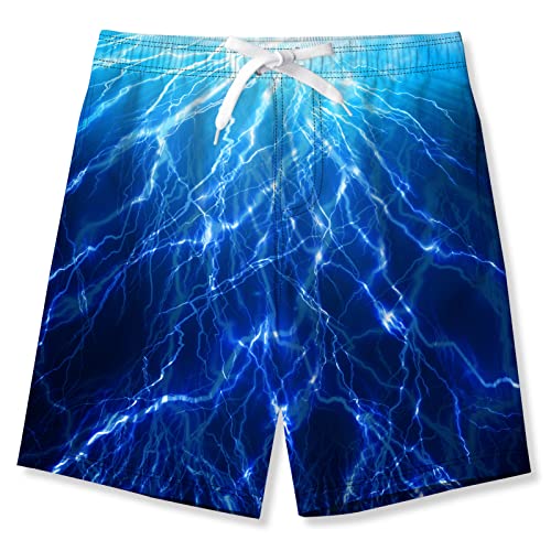 TUONROAD Jungen Badehose Kinder Badeshorts 3D Schnell Trocknende Boardshorts Strandshorts mit Netzfutter 7-8 Jahre von TUONROAD