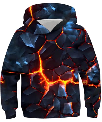 TUONROAD Jungen Hoodie Pullover 3D Coole Geometrie Kapuzenpullover Sweatshirt Langarm Hoody Kapuzenpulli mit Taschen für Kinder 11-13 Jahre von TUONROAD