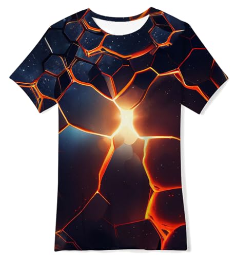 TUONROAD Jungen T-Shirt 3D Grafik Kinder T-Shirts Cool Jungen Mädchen Rundhals T-Shirt 13-14 Jahre L von TUONROAD