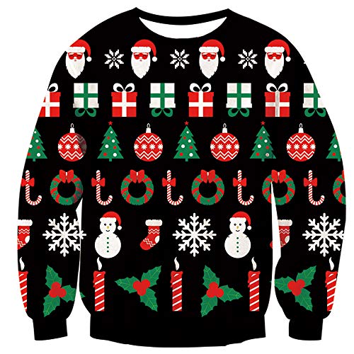 TUONROAD Weihnachten Pullover Damen Herren Lustig Weihnachtspullover Männer Feinstrick Strickpullover Ugly Xmas Sweater Jumper für Weihnachtsparty M von TUONROAD