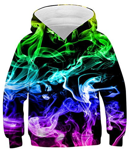 TUONROAD 3D Druck Hoodie Jungen Mädchen Kapuzenpullover Kinder Pulli Coole Bunt Hooded Pullover Sweatshirt Lässige Party Outwear Tops 11-13 Jahre L von TUONROAD