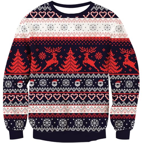 TUONROAD Ugly Christmas Sweater Herren Damen Weihnachtspullover Unisex Feinstrick Strickpullover Xmas Sweater Jumper XL von TUONROAD