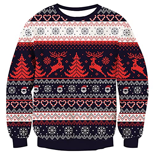 TUONROAD Weihnachtspullover Damen Herren Hässliche Xmas Pullover Unisex Feinstrick Strickpullover Christmas Sweater Jumper für Weihnachtsparty L von TUONROAD