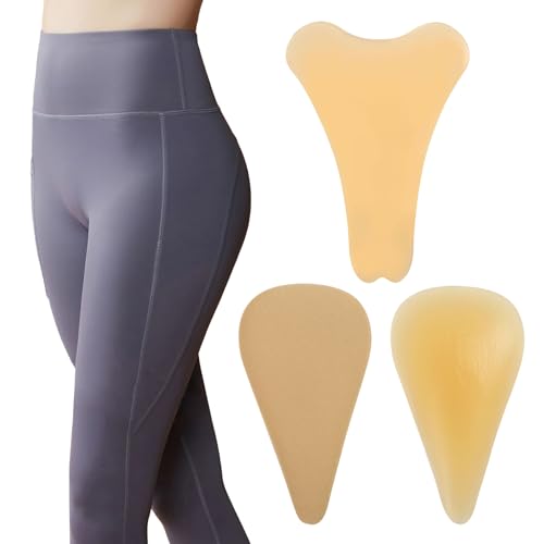 TUONYIS 3 Stücke Camel Toe Concealer, Anti Camel Toe Leggings Secret Pads, Wiederverwendbar Traceless Invisible Adhesive für Frauen Yoga Hosen Bademode wasserdichte Abdeckung Pad (Beige) von TUONYIS